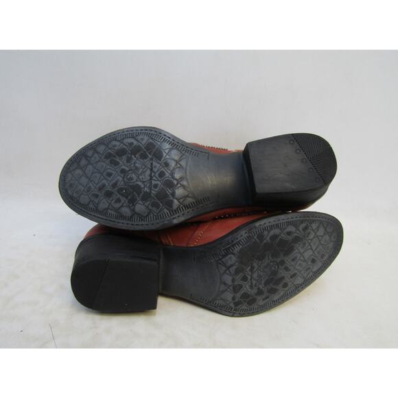 Circle G Womens Size 8 M Orange Rust Leather Zip Ankle Fashion Boots Bootie - Picture 8 of 11